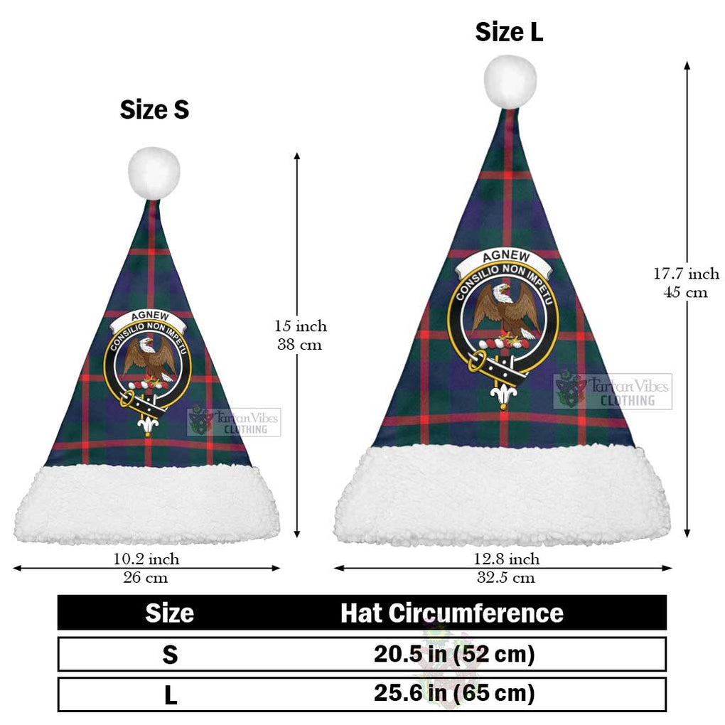 Tartan Vibes Clothing Agnew Tartan Christmas Santa Hats with Family Crest