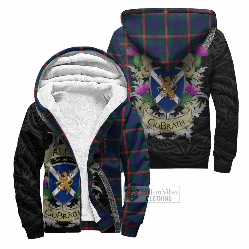 Tartan Vibes Clothing Agnew Tartan Family Crest Sherpa Hoodie Lion Rampant Royal Thistle Shield Celtic Inspired