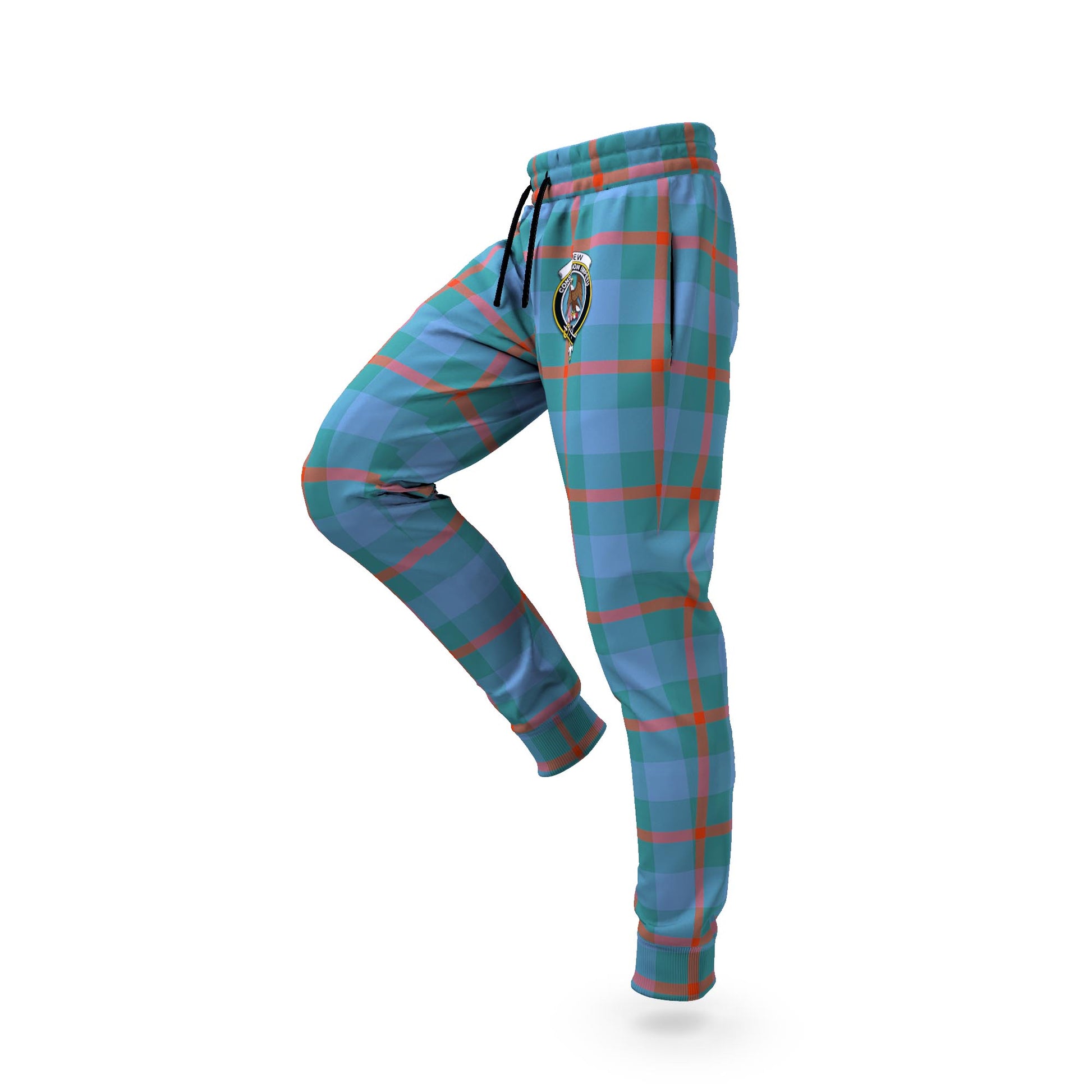 Agnew Ancient Tartan Joggers Pants with Family Crest S - Tartanvibesclothing