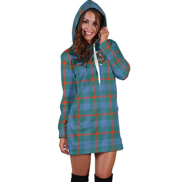 Agnew Ancient Tartan Hoodie Dress with Family Crest