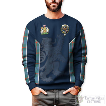 Agnew Ancient Tartan Sweater with Family Crest and Lion Rampant Vibes Sport Style