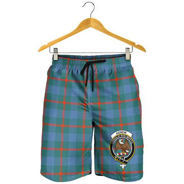 Agnew Ancient Tartan Mens Shorts with Family Crest