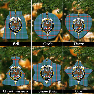 Agnew Ancient Tartan Christmas Ornaments with Family Crest