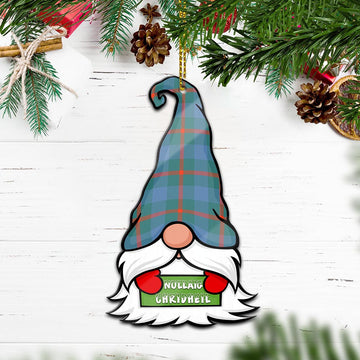 Agnew Ancient Gnome Christmas Ornament with His Tartan Christmas Hat