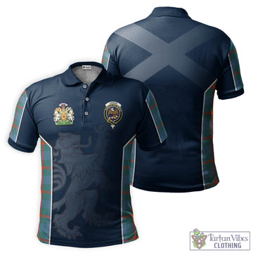 Agnew Ancient Tartan Men's Polo Shirt with Family Crest and Lion Rampant Vibes Sport Style