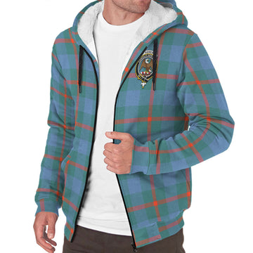 Agnew Ancient Tartan Sherpa Hoodie with Family Crest