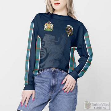 Agnew Ancient Tartan Sweater with Family Crest and Lion Rampant Vibes Sport Style