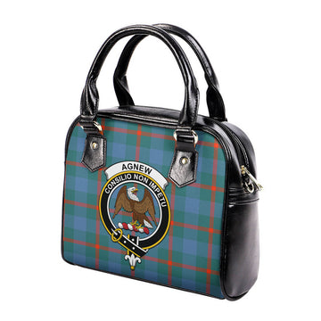 Agnew Ancient Tartan Shoulder Handbags with Family Crest
