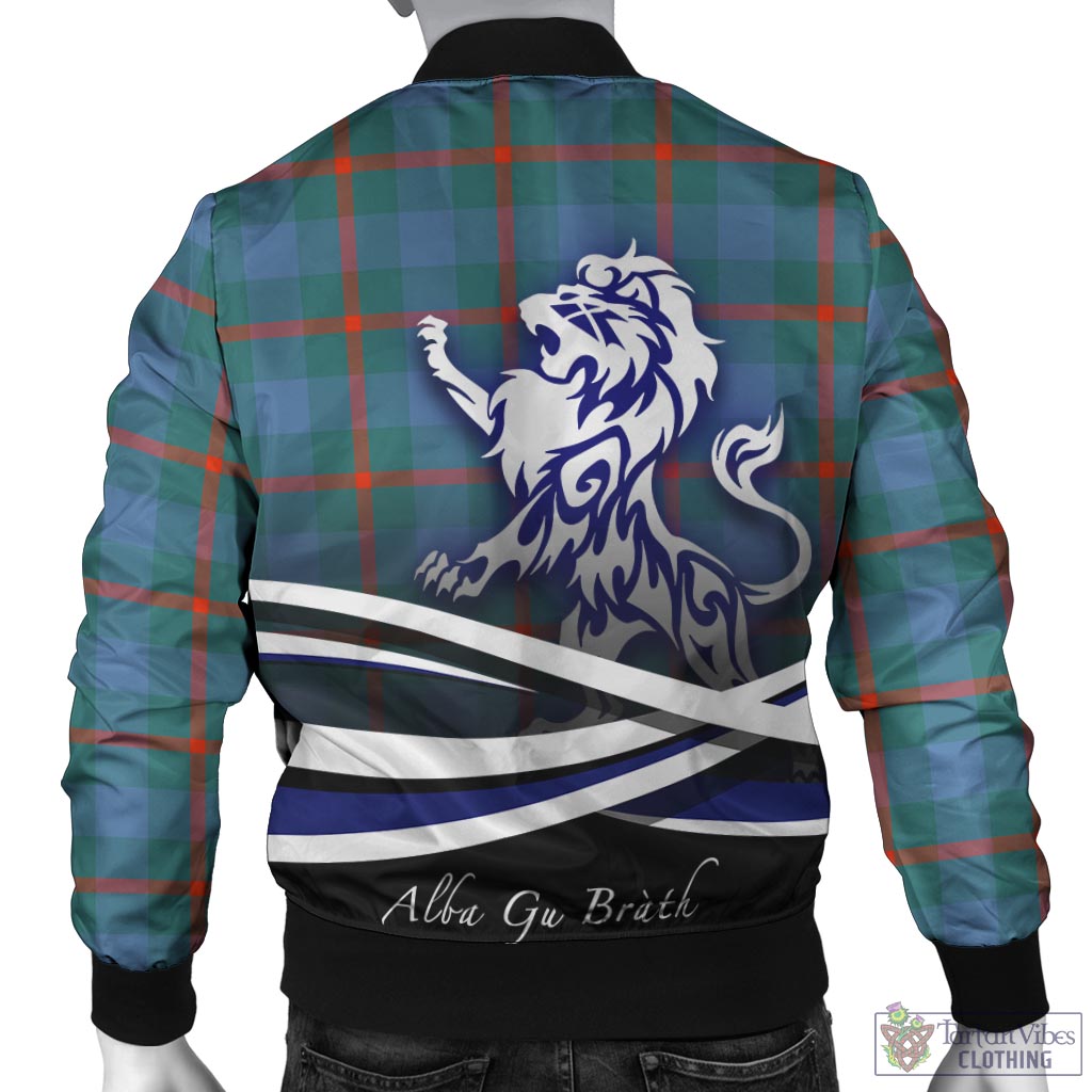 Tartan Vibes Clothing Agnew Ancient Tartan Bomber Jacket with Alba Gu Brath Regal Lion Emblem