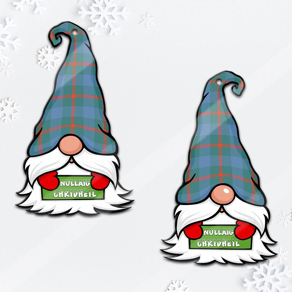 Agnew Ancient Gnome Christmas Ornament with His Tartan Christmas Hat Mica Ornament - Tartanvibesclothing