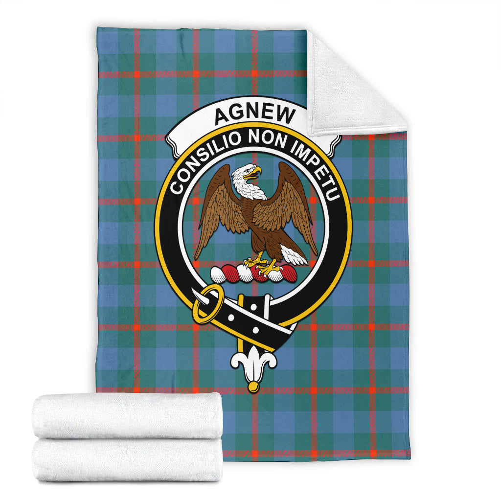 Agnew Ancient Tartan Blanket with Family Crest - Tartanvibesclothing