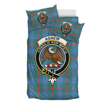 Agnew Ancient Tartan Bedding Set with Family Crest