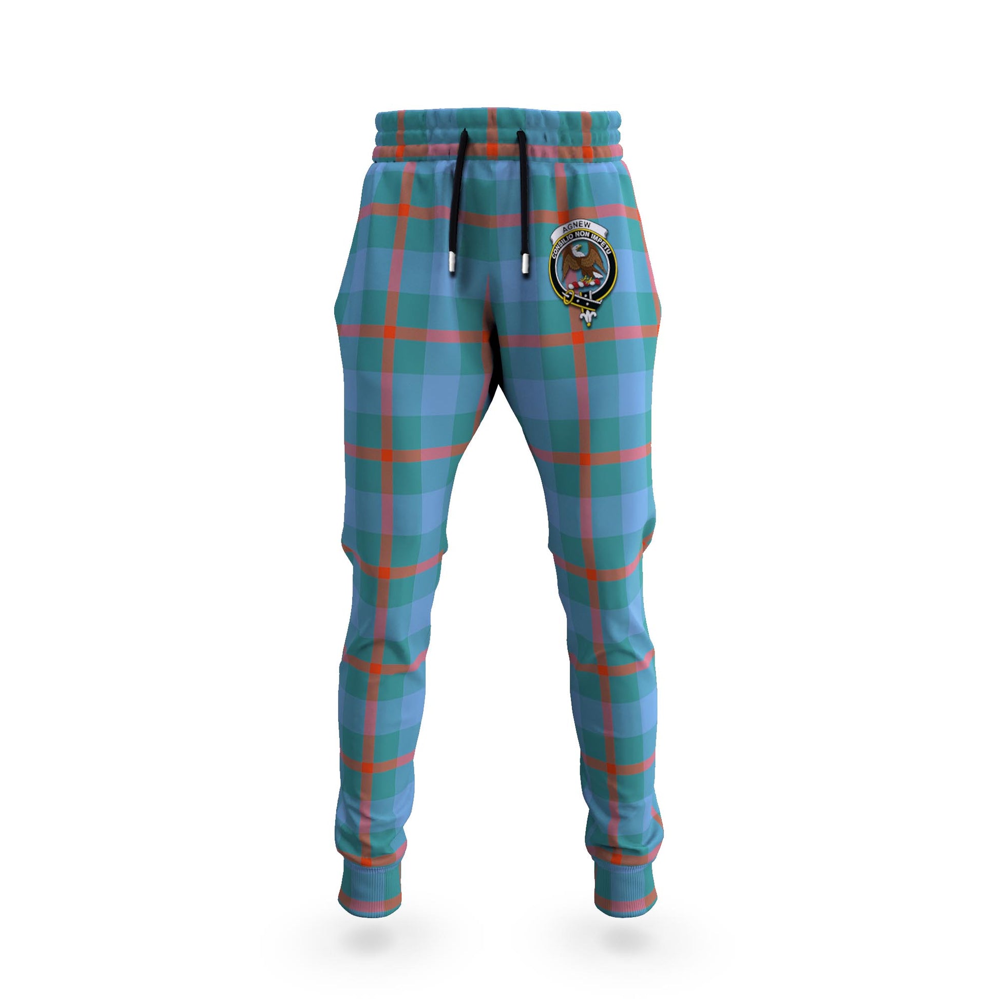 Agnew Ancient Tartan Joggers Pants with Family Crest - Tartanvibesclothing