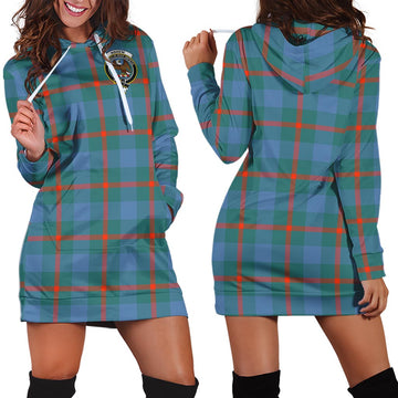 Agnew Ancient Tartan Hoodie Dress with Family Crest