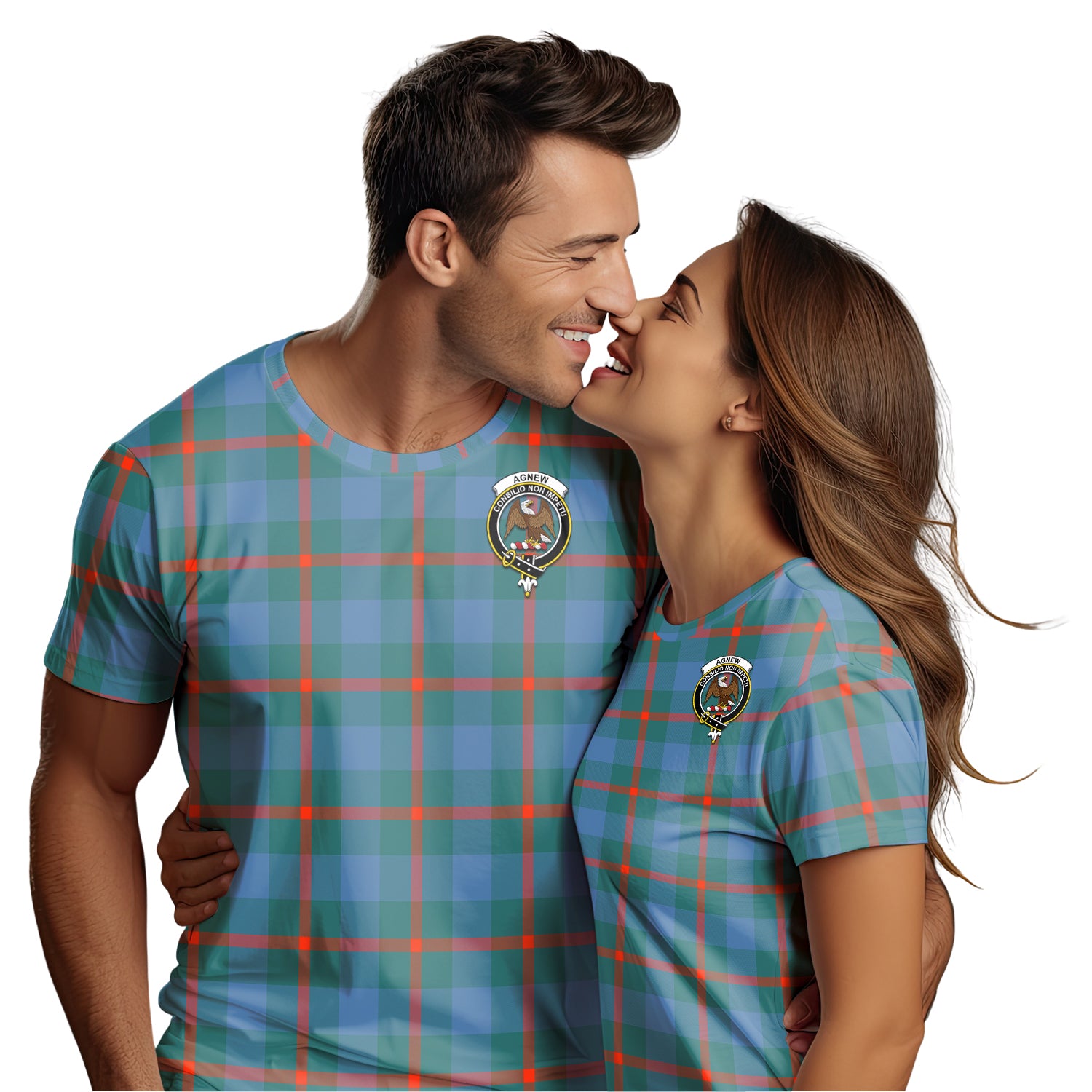 Agnew Ancient Tartan T-Shirt with Family Crest - Tartanvibesclothing