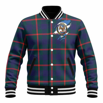 Agnew Clan Crest In Me Tartan Baseball Jacket Scotland Flag Style