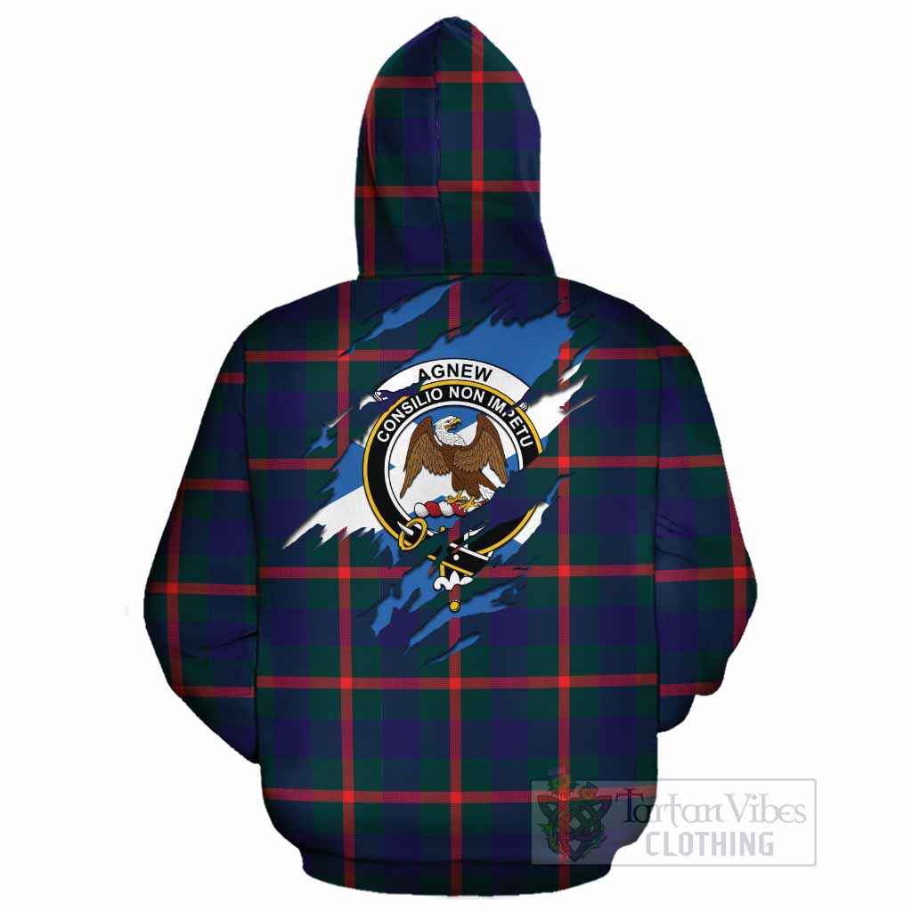 Agnew Clan Crest In Me Tartan Cotton Hoodie Scotland Flag Style