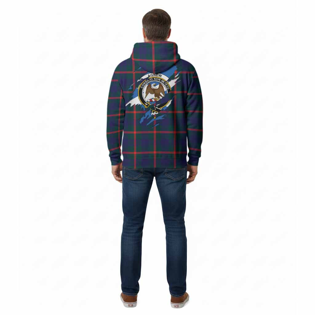 Agnew Clan Crest In Me Tartan Cotton Hoodie Scotland Flag Style
