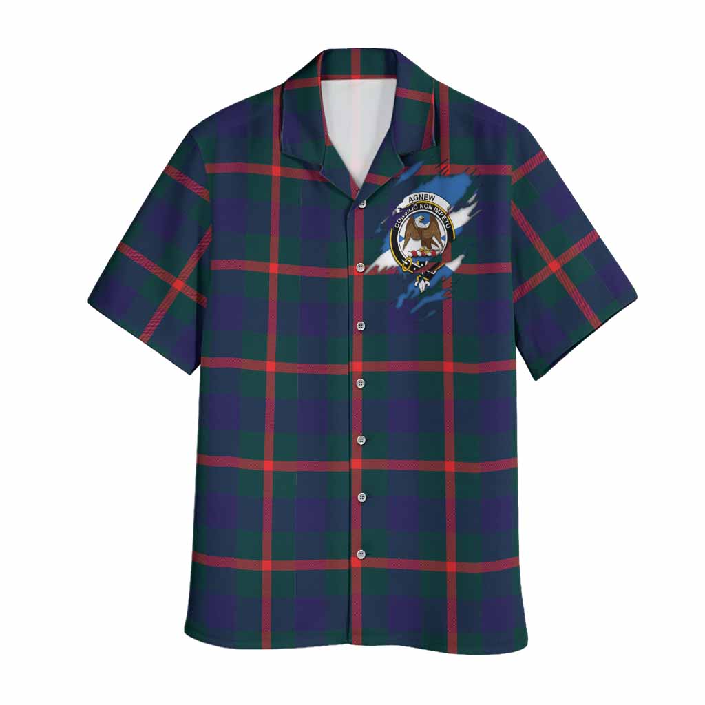 Agnew Clan Crest In Me Tartan Hawaiian Shirt Scotland Flag Style