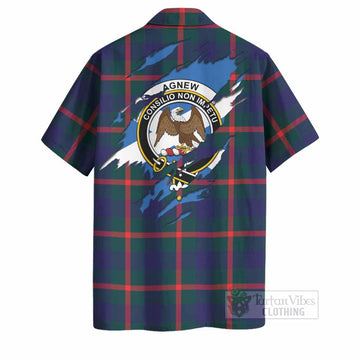 Agnew Clan Crest In Me Tartan Hawaiian Shirt Scotland Flag Style