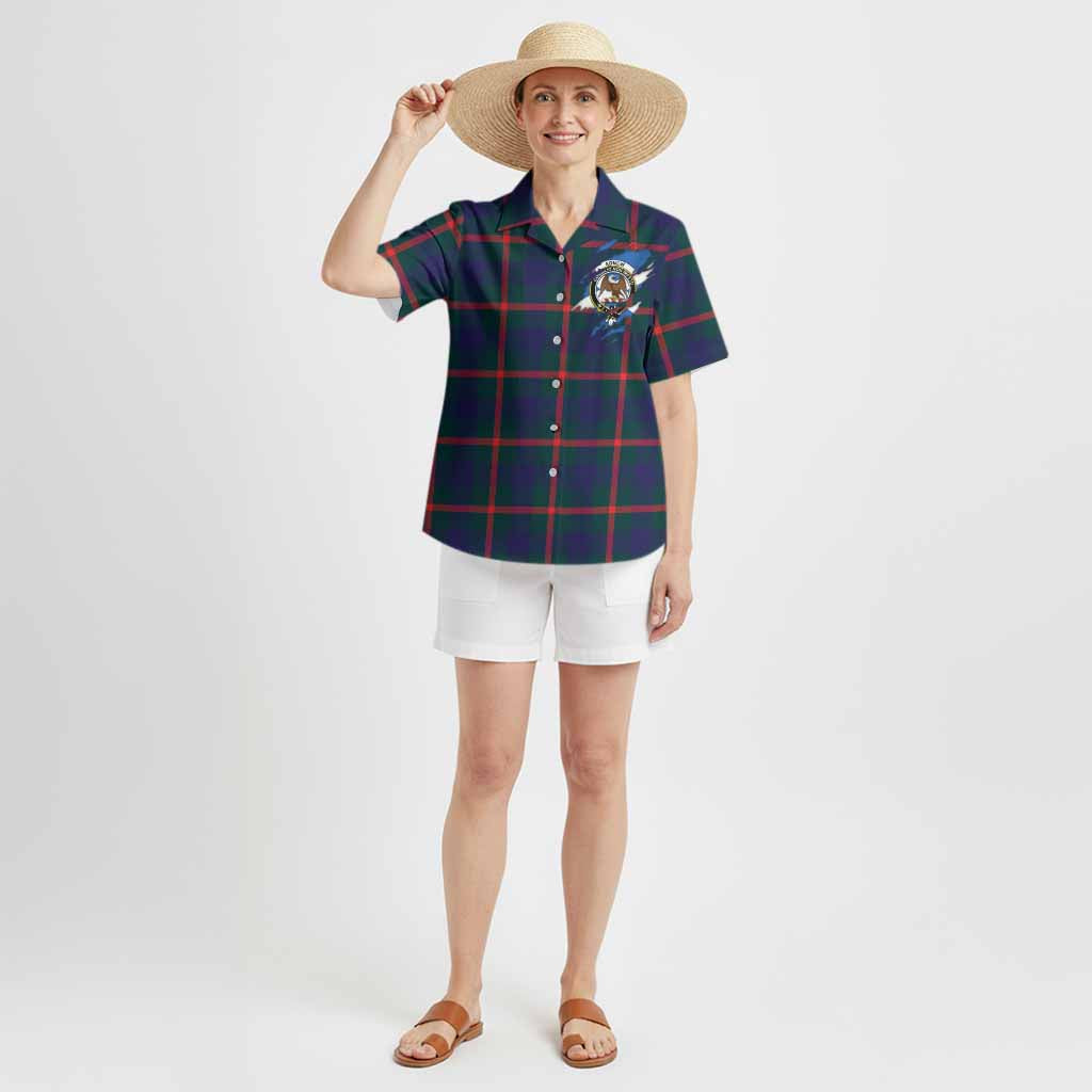 Agnew Clan Crest In Me Tartan Hawaiian Shirt Scotland Flag Style