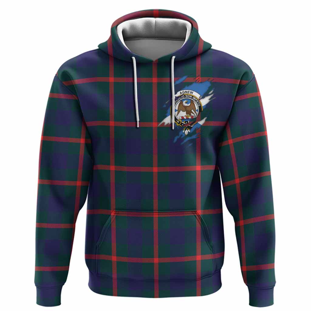 Agnew Clan Crest In Me Tartan Hoodie Scotland Flag Style
