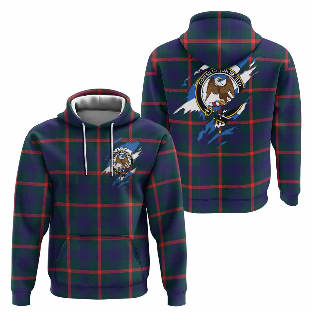 Agnew Clan Crest In Me Tartan Hoodie Scotland Flag Style