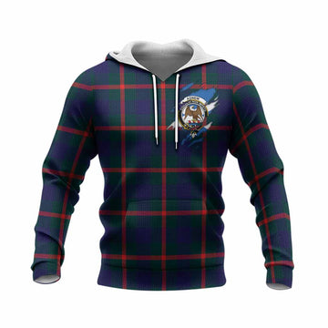Agnew Clan Crest In Me Tartan Knitted Hoodie Scotland Flag Style