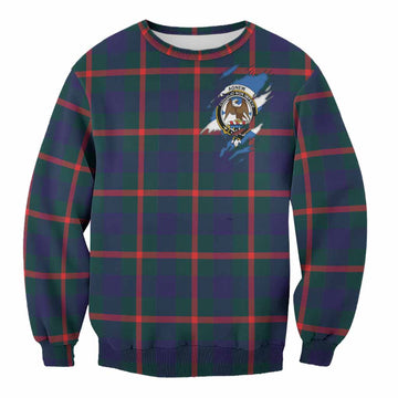 Agnew Clan Crest In Me Tartan Sweatshirt Scotland Flag Style