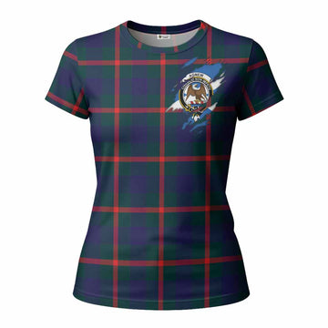 Agnew Clan Crest In Me Tartan Women T shirt Scotland Flag Style