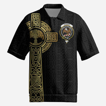 Agnew Clan Crest Men’s Polo Sweater Top with Celtic Tree of Life Inspired