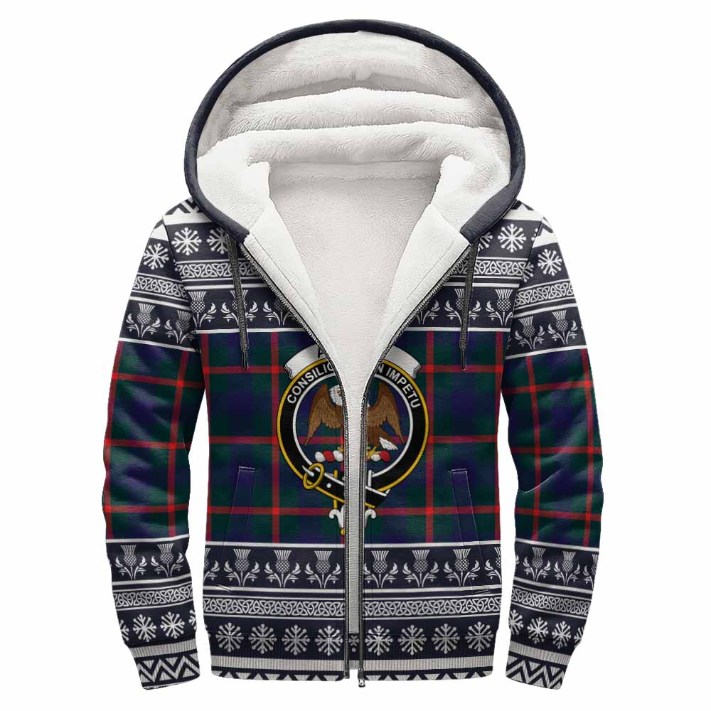 Agnew Clan Tartan Christmas Fleece Hoodie with Family Crest - Tartan Vibes Clothing