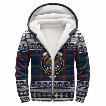 Agnew Clan Tartan Christmas Fleece Hoodie with Family Crest