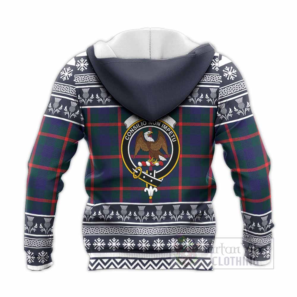 Agnew Clan Tartan Christmas Knitted Hoodie with Family Crest - Tartan Vibes Clothing