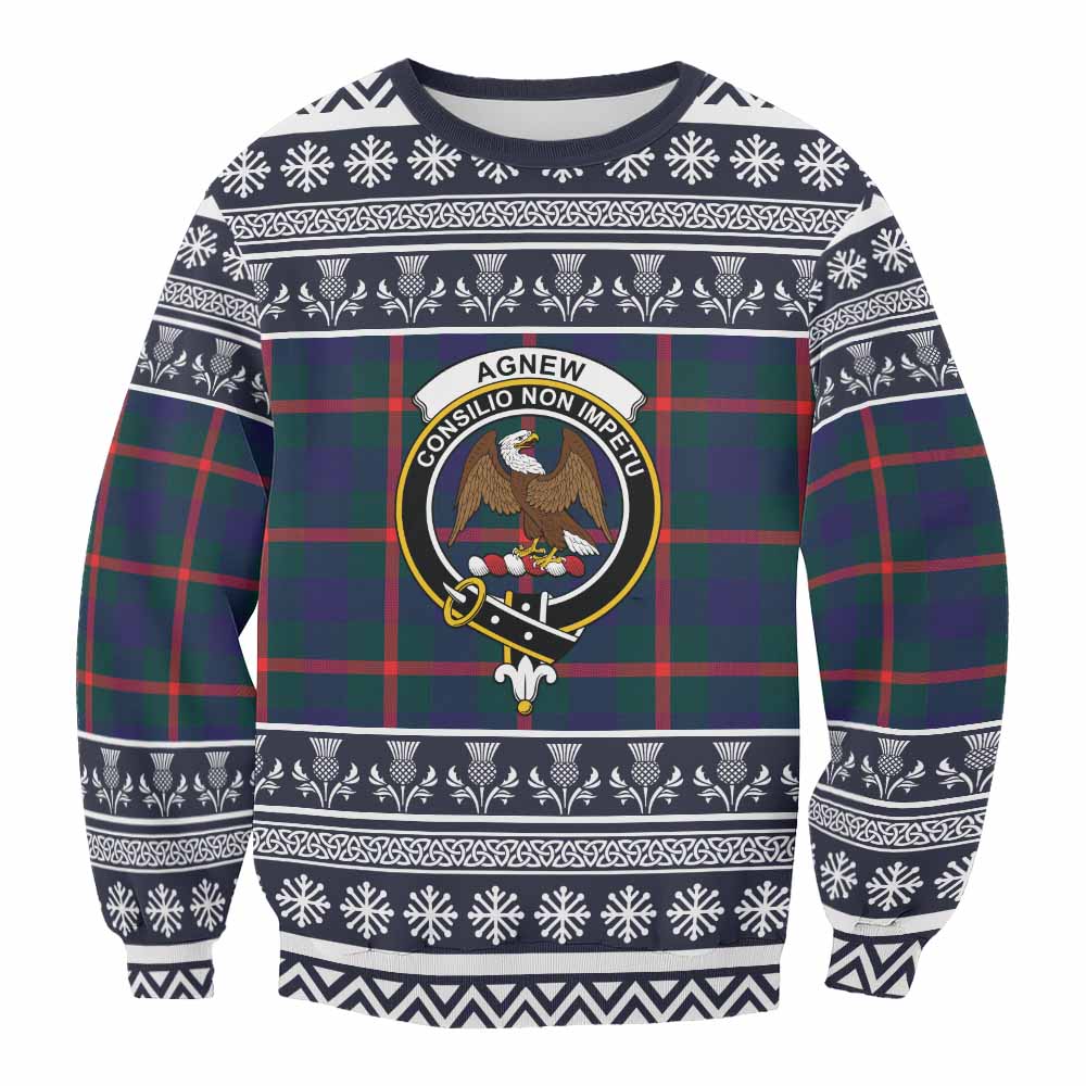 Agnew Clan Tartan Christmas Sweatshirt with Family Crest - Tartan Vibes Clothing