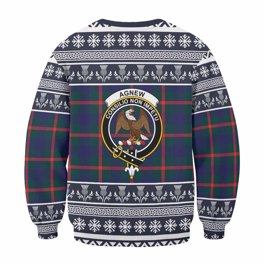 Agnew Clan Tartan Christmas Sweatshirt with Family Crest - Tartan Vibes Clothing