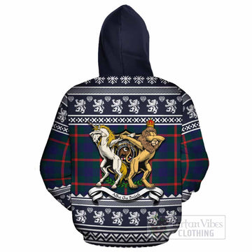 Agnew Clan Tartan Crest Christmas Cotton Hoodie Coat of Arms Funny Style