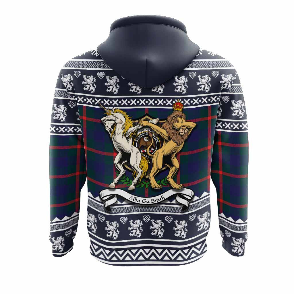 Agnew Clan Tartan Crest Christmas Hoodie Coat of Arms Funny Style - Tartan Vibes Clothing