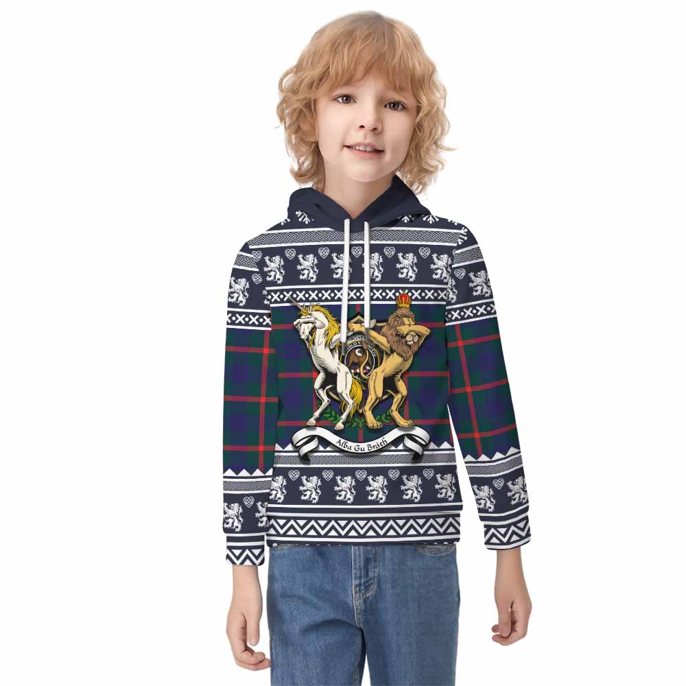 Agnew Clan Tartan Crest Christmas Kid Hoodie Coat of Arms Funny Style - Tartan Vibes Clothing