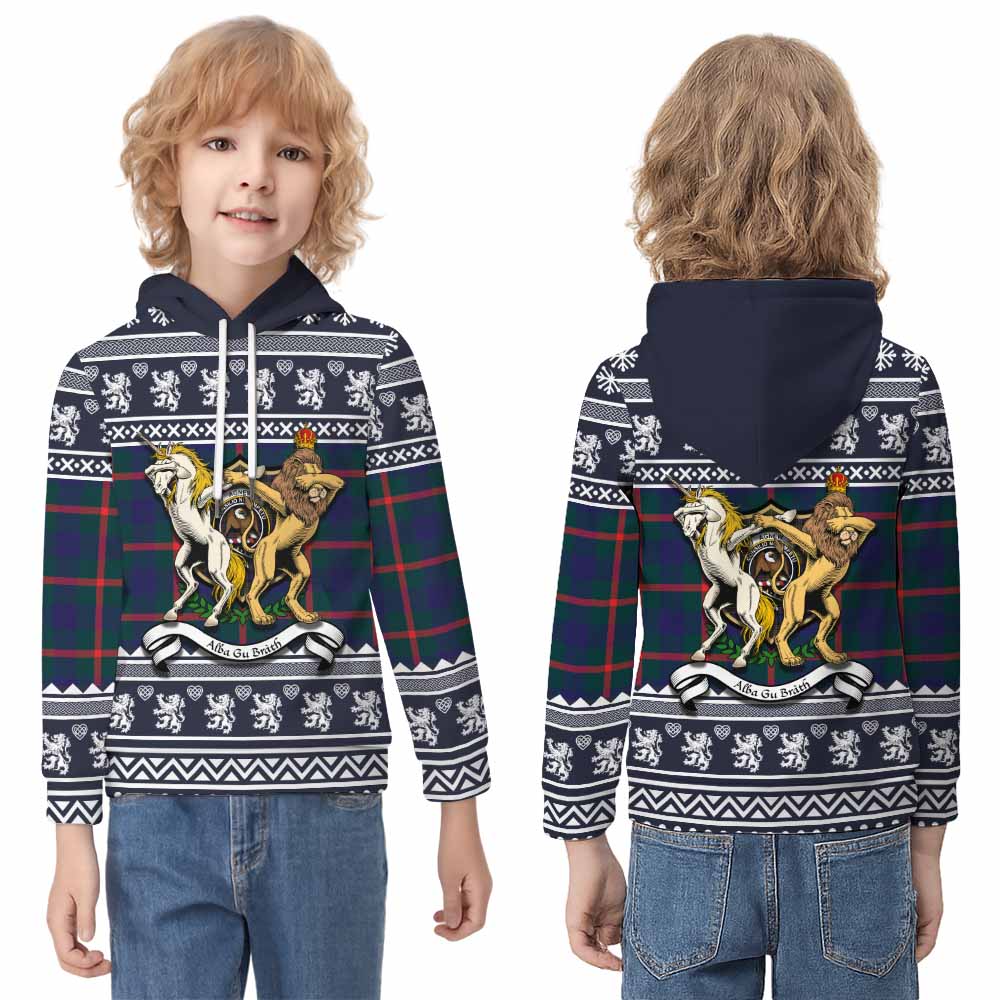 Agnew Clan Tartan Crest Christmas Kid Hoodie Coat of Arms Funny Style - Tartan Vibes Clothing