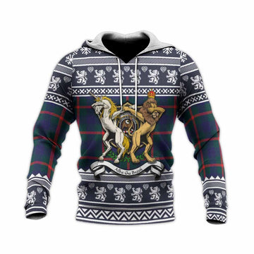 Agnew Clan Tartan Crest Christmas Knitted Hoodie Coat of Arms Funny Style