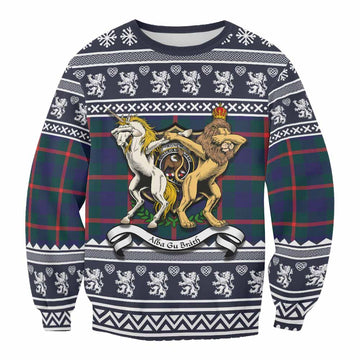 Agnew Clan Tartan Crest Christmas Sweatshirt Coat of Arms Funny Style