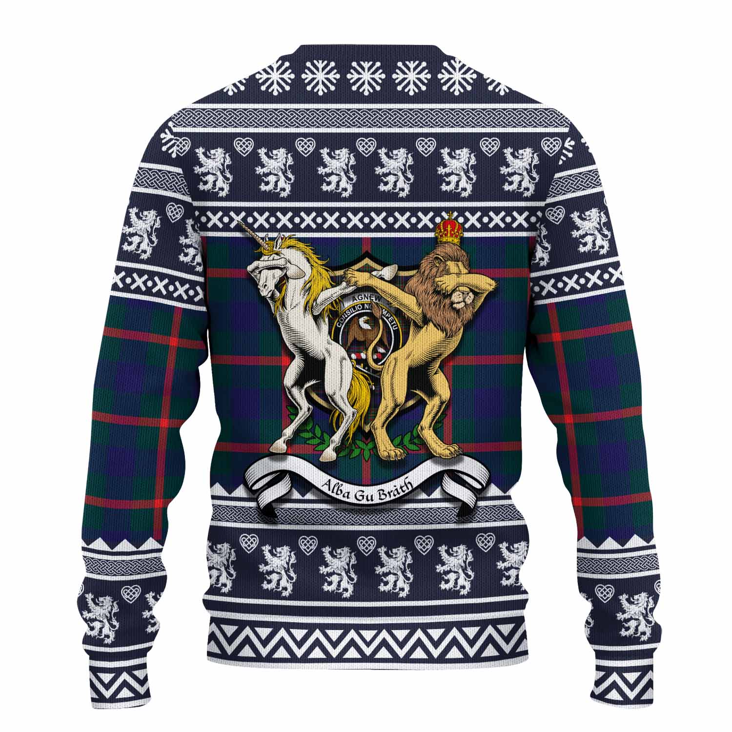 Agnew Clan Tartan Crest Christmas Ugly Sweater Coat of Arms Funny Style - Tartan Vibes Clothing