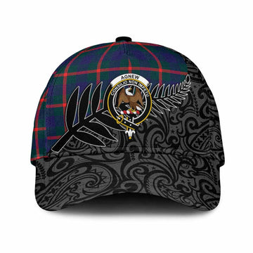 Agnew Crest Tartan Classic Cap with New Zealand Silver Fern Half Style