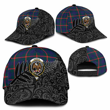 Agnew Crest Tartan Classic Cap with New Zealand Silver Fern Half Style