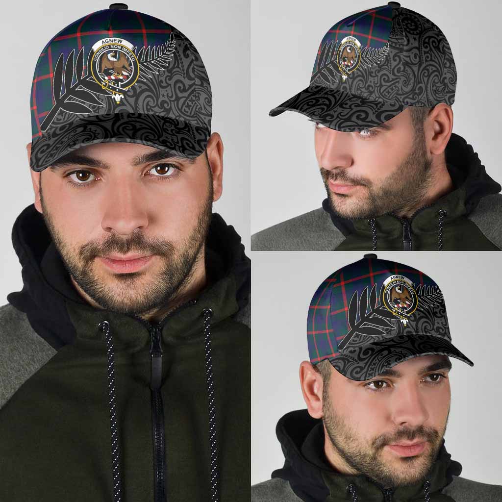 Agnew Crest Tartan Classic Cap with New Zealand Silver Fern Half Style