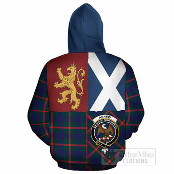 Agnew Crest Tartan Cotton Hoodie with Lion Rampant Saltire Style
