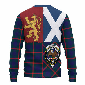Agnew Crest Tartan Knitted Sweater with Lion Rampant Saltire Style