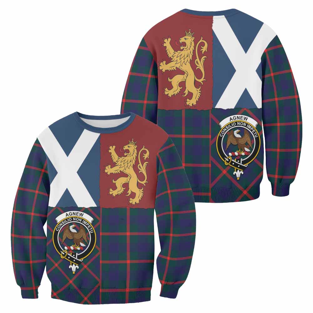 Agnew Crest Tartan Sweatshirt with Lion Rampant Saltire Style