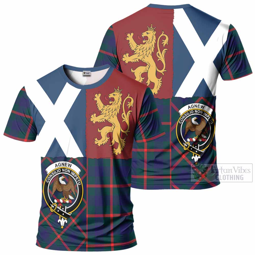 Agnew Crest Tartan T-Shirt with Lion Rampant Saltire Style